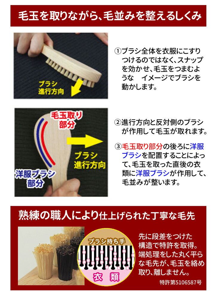 浅草アートブラシ社 一本二役ハイブリッド毛玉取...の紹介画像3