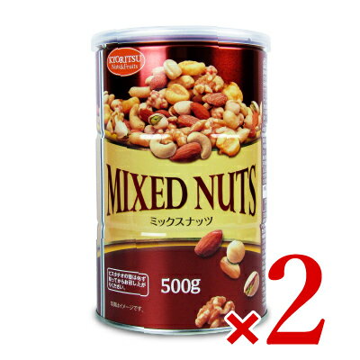 【マラソン限定 最大2200円OFFクーポン配布中 】《送料無料》共立食品 ミックスナッツ缶オリジナル 500g × 2個