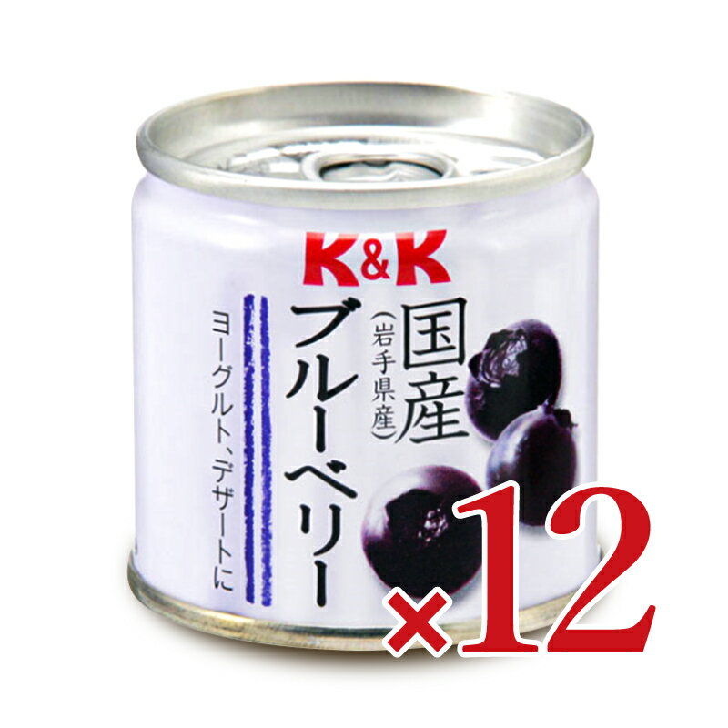 《送料無料》国分 KK 国産 ブルーベリー缶 80g × 12個