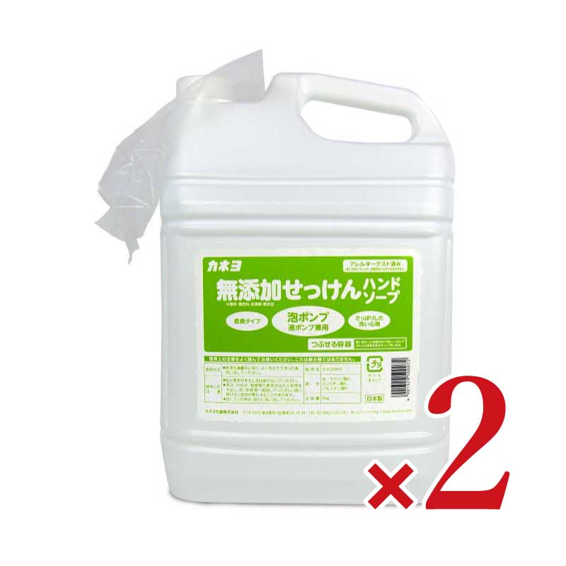 【月初め34時間限定 最大2200円クーポン配布中 】《送料無料》カネヨ石鹸 無添加せっけんハンドソープ 5kg 2本