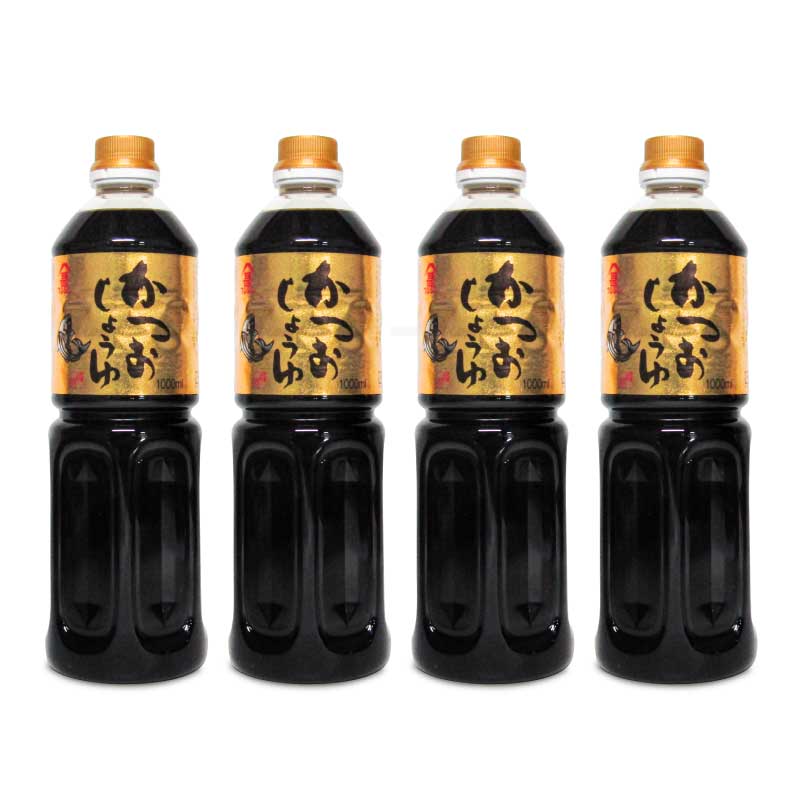 【最大2200円OFFのスーパーSALE限定クーポン配布中！】富士甚醤油 かつお醤油 1000ml × 4本