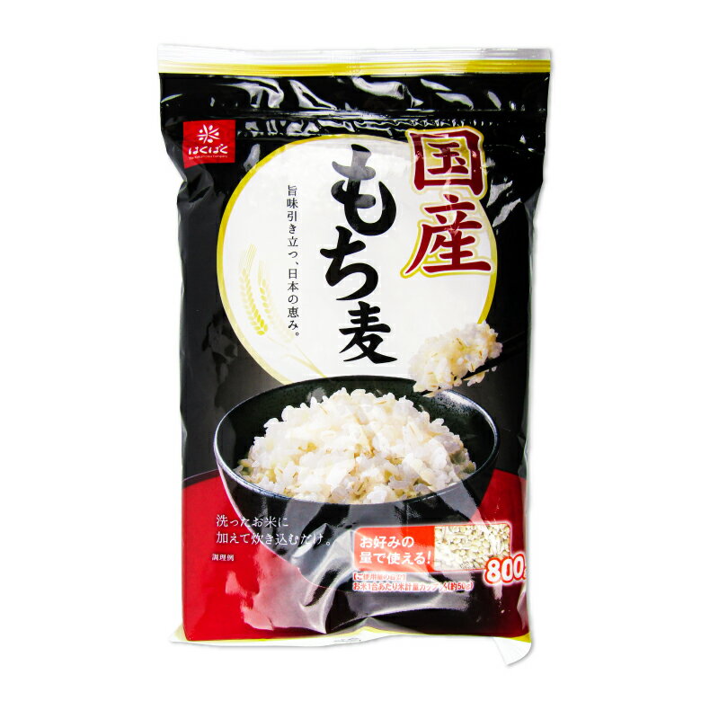 【ブラックフライデー限定!最大2000円OFFクーポン配布中!】はくばく 国産もち麦 800g