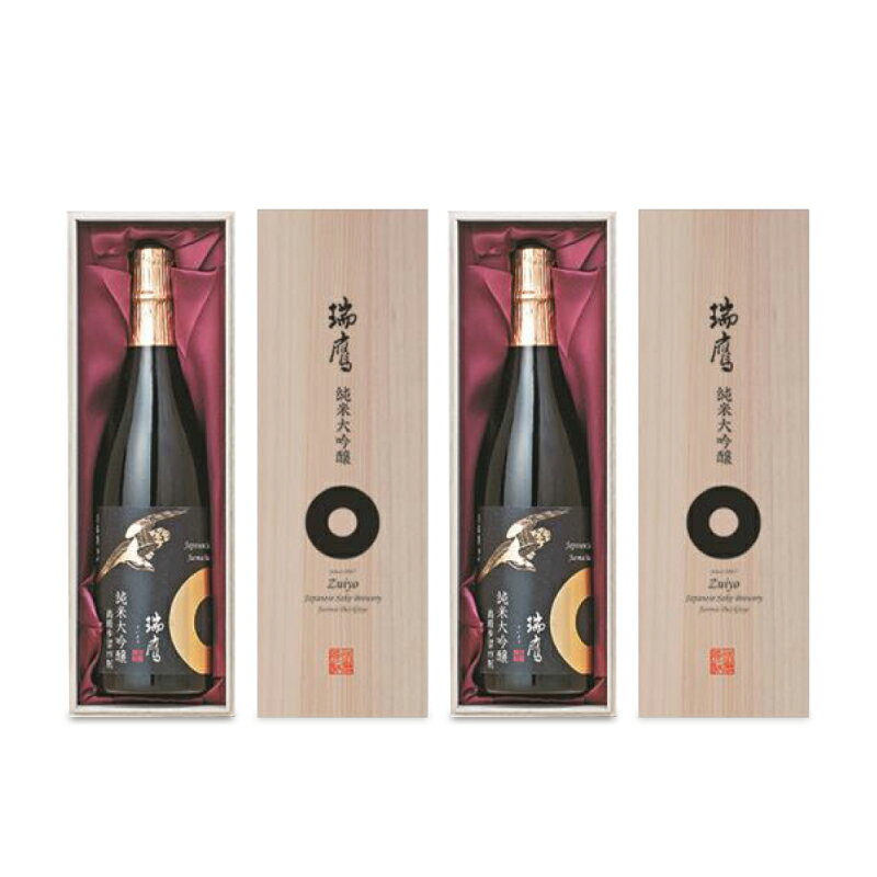 《送料無料》瑞鷹「金」純米大吟醸 720ml [box入り] × 2本