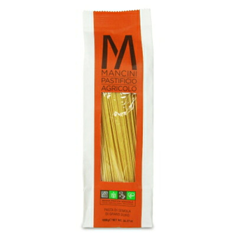 　 MANCINI（マンチーニ）イタリアの大地で育まれた小麦のパスタ スパゲッティより細い、ボンゴレとよく合うパスタ♪ イタリア、マルケ州に位置するマンチーニ社は、自社でパスタ専用に栽培した小麦からパスタを製造する世界でも稀有な作り手です。 原料のデュラム小麦はレヴァンテ種を中心に数種をブレンドし、ロングパスタは乾燥温度を約45℃におさえ約40時間かけた低温長時間乾燥で製造しています。 これにより彼らの哲学である小麦本来の品質と香りをパスタに封じ込めました。 イタリアの大地で育まれた小麦の味わいをお楽しみください。 ・パスタの太さの目安：約1.8mm ・パスタのゆで方：深めの鍋に湯を沸かし（パスタ100gに対し湯1L、塩約8gが目安）、パスタを軽く混ぜながらお好みの硬さに茹であげてください。 ■名称 スパゲッティ ■原材料名 デュラム小麦のセモリナ ■内容量 1kg ■賞味期限 製造日より36ヶ月 ※実際にお届けする商品の賞味期間は在庫状況により短くなりますので何卒ご了承ください。 　 　　■栄養成分表示 （100gあたり） 　　エネルギー：353kcal、たんぱく質：13.4g、脂質：1.4g、炭水化物：71.8g、食塩相当量：0.01g 　 ■保存方法 高温多湿を避けて保存してください ■調理方法 ゆで時間 9-10分 ■原産国名 イタリア ■輸入者 モンテ物産株式会社 ■製造者 Azienda Agricola Mancini ▶ この商品のお買い得なセットはこちらから ▶ モンテ物産のその他の商品はこちらから 関連商品はこちら！モンテ物産 マンチーニ スパゲッティーニ 13,773円モンテ物産 マンチーニ スパゲットーニ 2.1,900円マンチーニ スパゲッティ 2.2mm 1kg 1,900円こちらも一緒に購入されています！明治屋 ガロファロ ヴェルミチェッリ 500g598円デルヴェルデ No.3 スパゲッティーニ 1.795円ハインツ フォンドヴォーシェフソシエ 280g1,148円