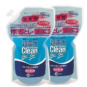 【マラソン限定！最大2200円OFFクーポン配布中！】超電水クリーンシュ！シュ！詰替用1000ml × 2個《送料無料》（電解アルカリイオン水100％のクリーナー） 1