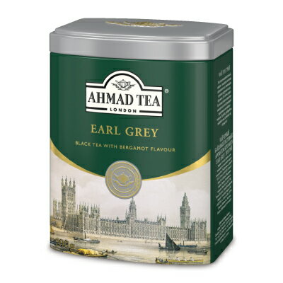 富永貿易 AHMAD TEA アーマッドティー 紅茶 アールグレイ 200gリーフ 缶