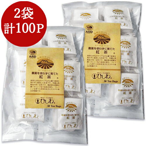 菱和園 ひしわ 農薬を使わず育てた紅茶ティーバッグ 110g（2.2g×50袋）× 2袋