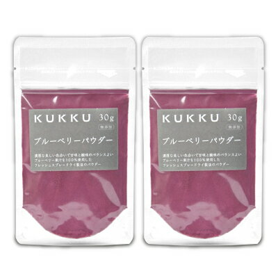 【最大2200円OFFのスーパーSALE限定クーポン配布中！】KUKKU ブルーベリーパウダー 30g × 2袋 パウダーフーズフォレスト