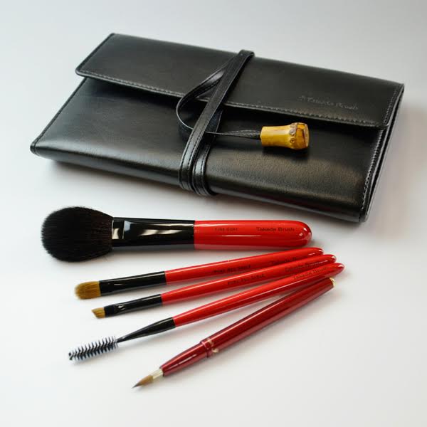 竹田ブラシ 合皮オリジナルケース入り スターターセット ベーシック椿 (5本セット) 竹田ブラシ純正ギフトBOX入り