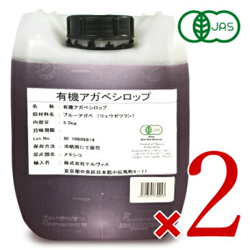 《送料無料》 テルヴィス 有機ブルーアガベシロップ 5.5kg × 2個 ［有機JAS］