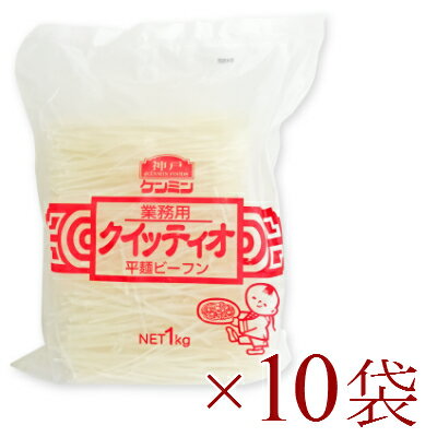 《送料無料》 ケンミン 業務用クイッティオ（平麺ビーフン） 1kg × 10 【お徳用 大容量 クイッティアオ タイヌードル タイラーメン けんみん 健民】