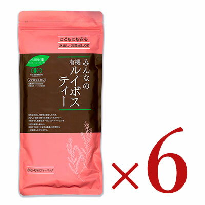 楽天にっぽん津々浦々【マラソン限定！最大2200円OFFクーポン配布中！】《送料無料》有機JAS 小川生薬 みんなの有機ルイボスティー [2g×43包] × 6個 無漂白ティーバッグ