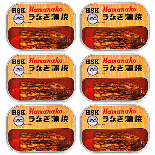 《送料無料》浜名湖食品 うなぎ蒲焼缶詰 100g × 6缶