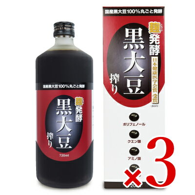 《送料無料》堤酒造 発酵 黒大豆搾り 720ml × 3本