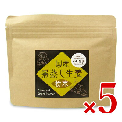 《送料無料》小川生薬 国産黒蒸し生姜 60g × 5袋 1