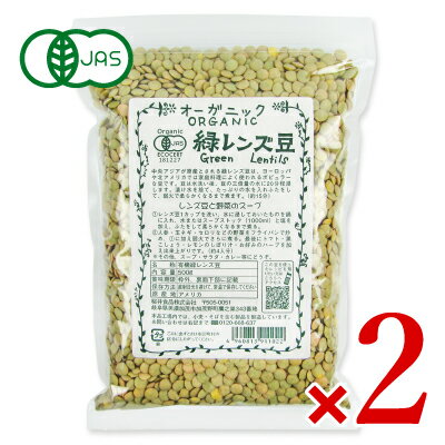 有機緑レンズ豆 500g 2袋 桜井食品 有機JAS