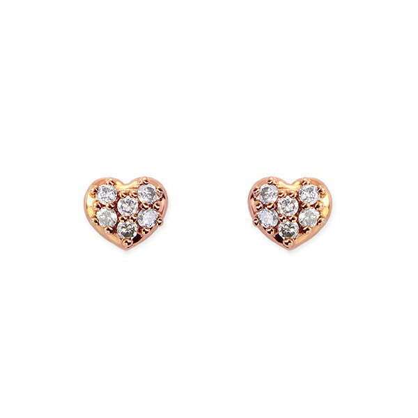 K10ピンクゴールドダイヤモンドピアス【gift_d18】