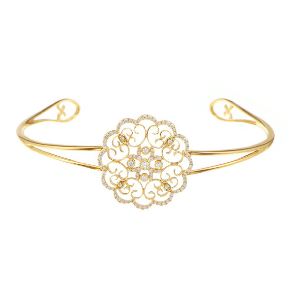 K18イエローゴールドダイヤモンドバングル