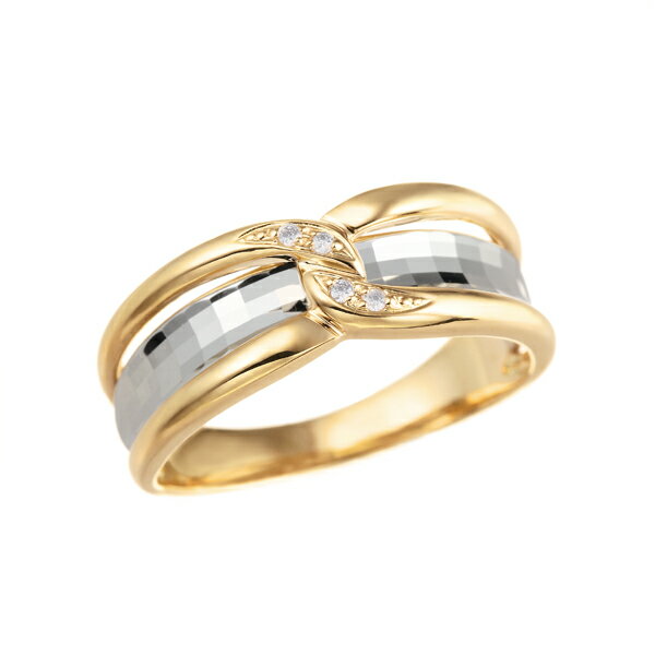 K18 옐로우 골드 / 플래티넘 다이아몬드 반지