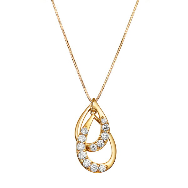 樂天商城 - K18イエローゴールドダイヤモンドネックレス