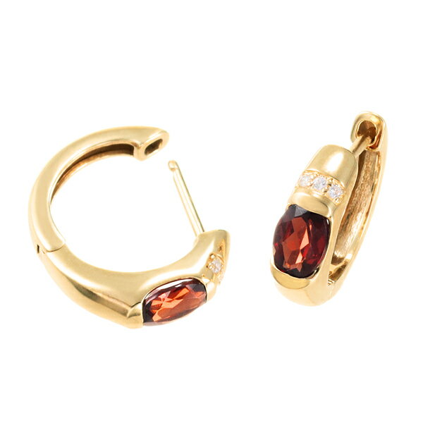 【SALE】 K10イエローゴールドアルマンダインガーネットピアス