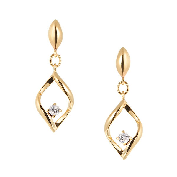 K10イエローゴールドダイヤモンドピアス