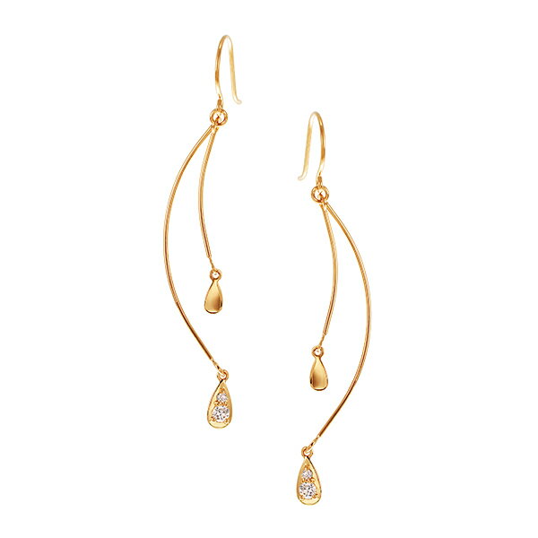 K18イエローゴールドダイヤモンドピアス