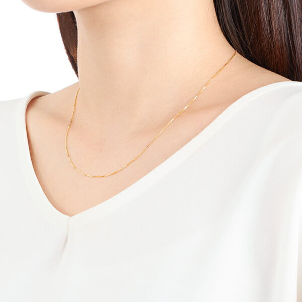 K18イエローゴールドネックレス（40cm）