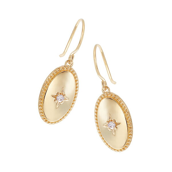 K10イエローゴールドダイヤモンドピアス