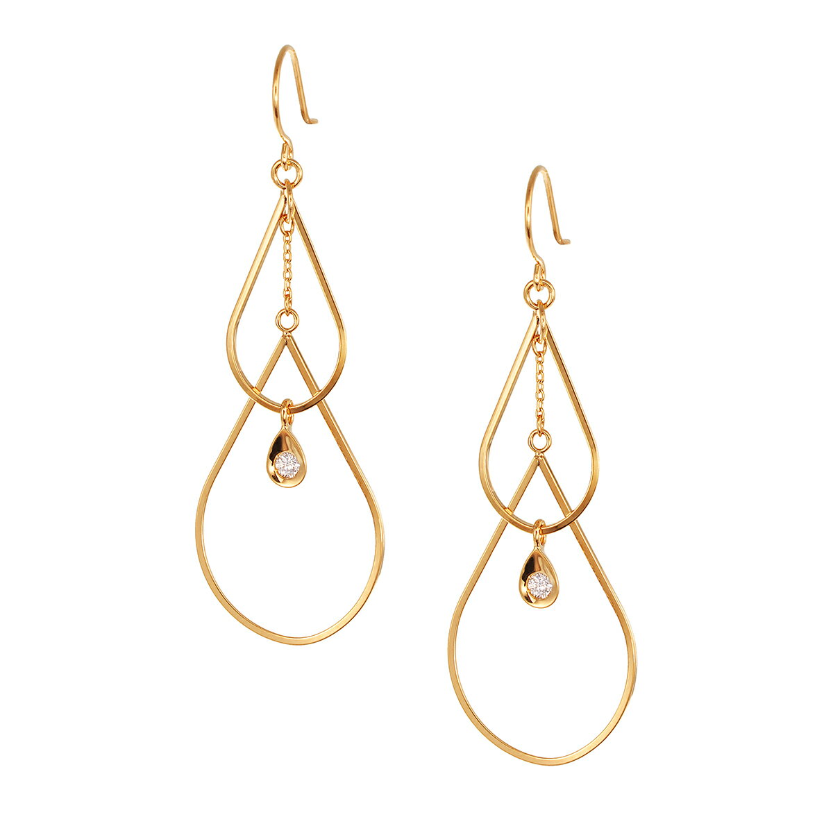 K18イエローゴールドダイヤモンドピアス