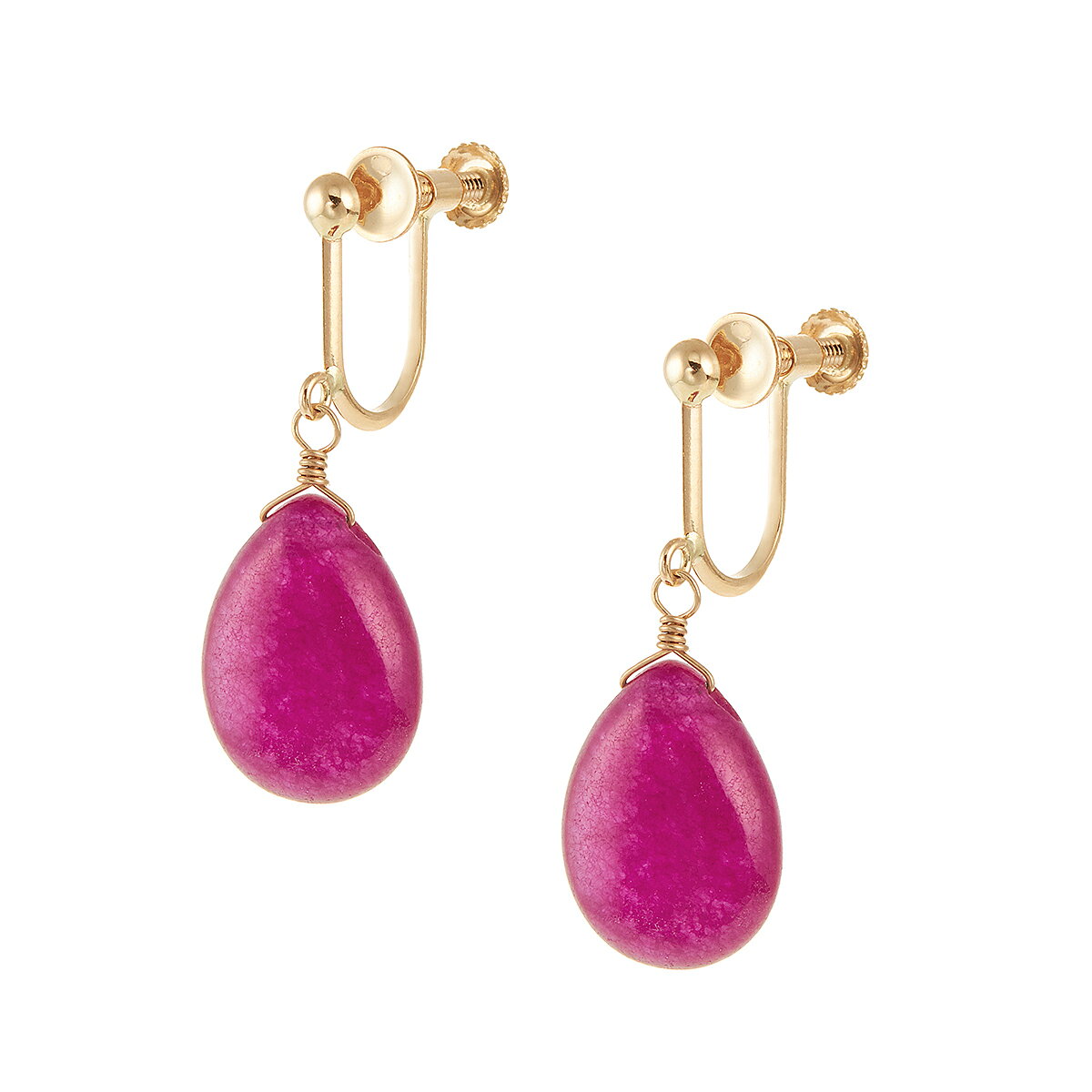 K10イエローゴールドヒスイイヤリング