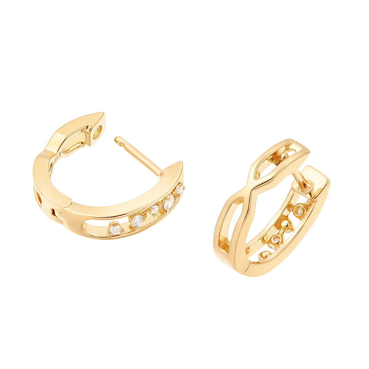 K18イエローゴールドダイヤモンドピアス