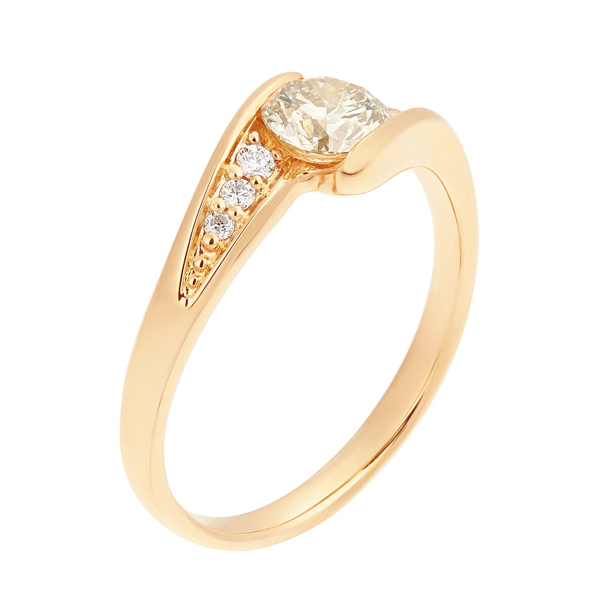 K18イエローゴールド鑑定書付ダイヤモンドリング（0.5カラット） 2