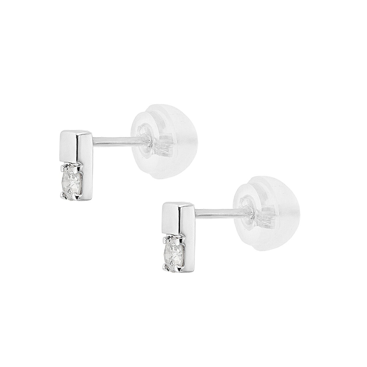 【SALE】 K10ホワイトゴールドダイヤモンドピアス