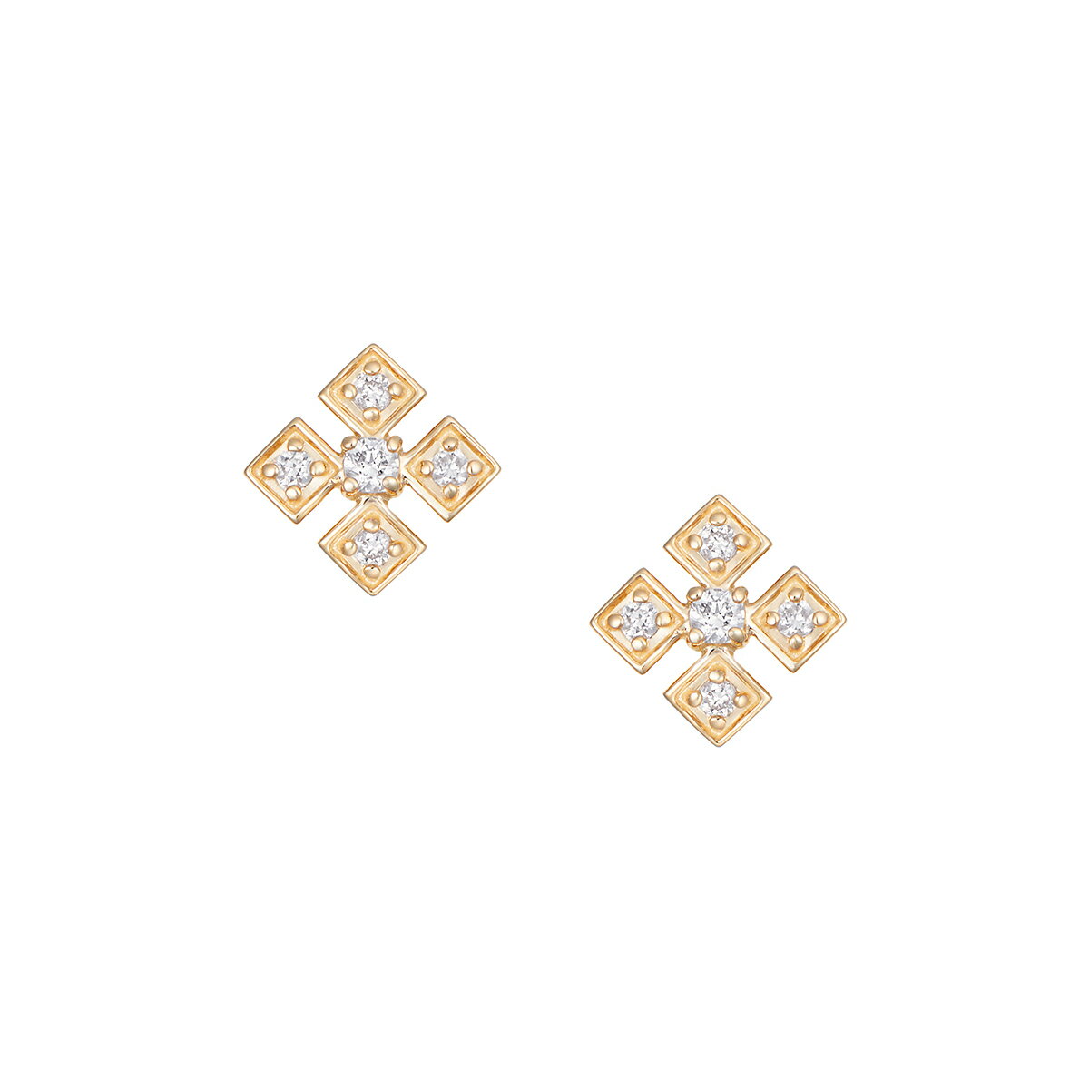 K10イエローゴールドダイヤモンドピアス