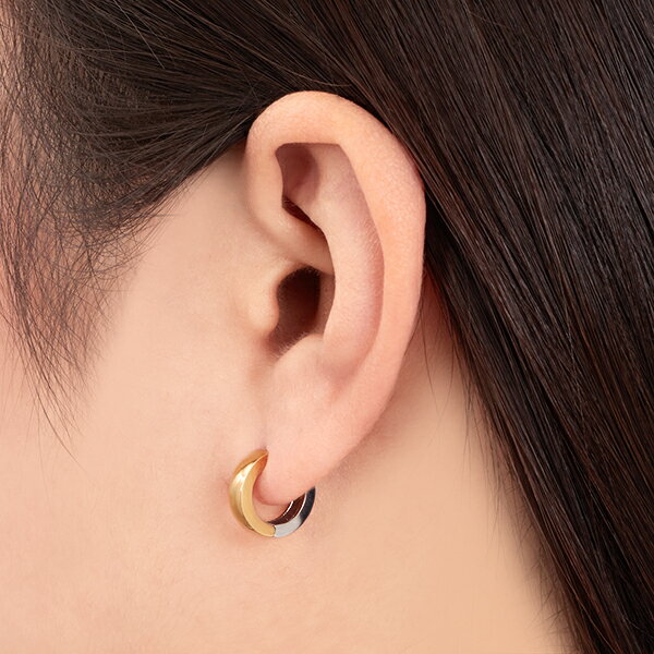 プラチナ/K18イエローゴールドピアス