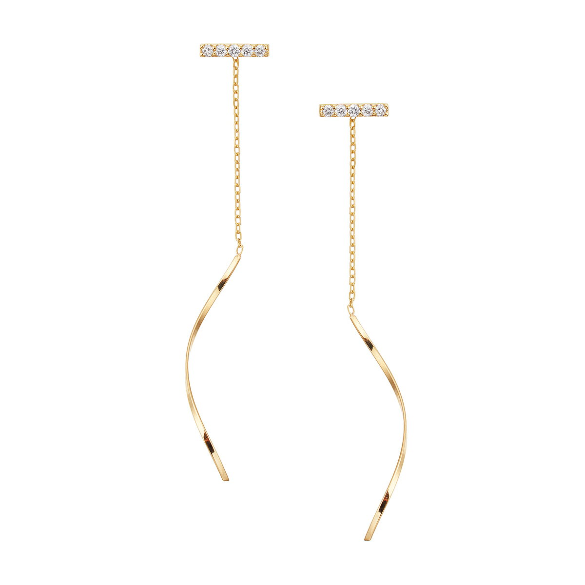 K10イエローゴールドダイヤモンドピアス