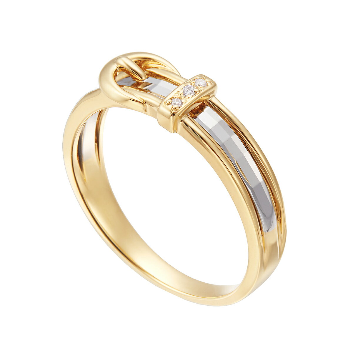 【SALE】 K18イエローゴールド/プラチナダイヤモンドリング