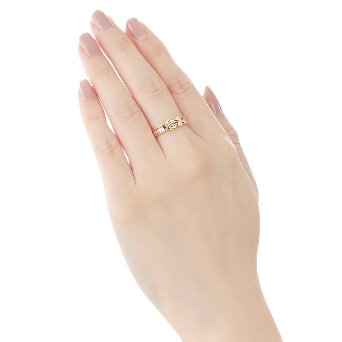 【SALE】 K18イエローゴールド/プラチナダイヤモンドリング