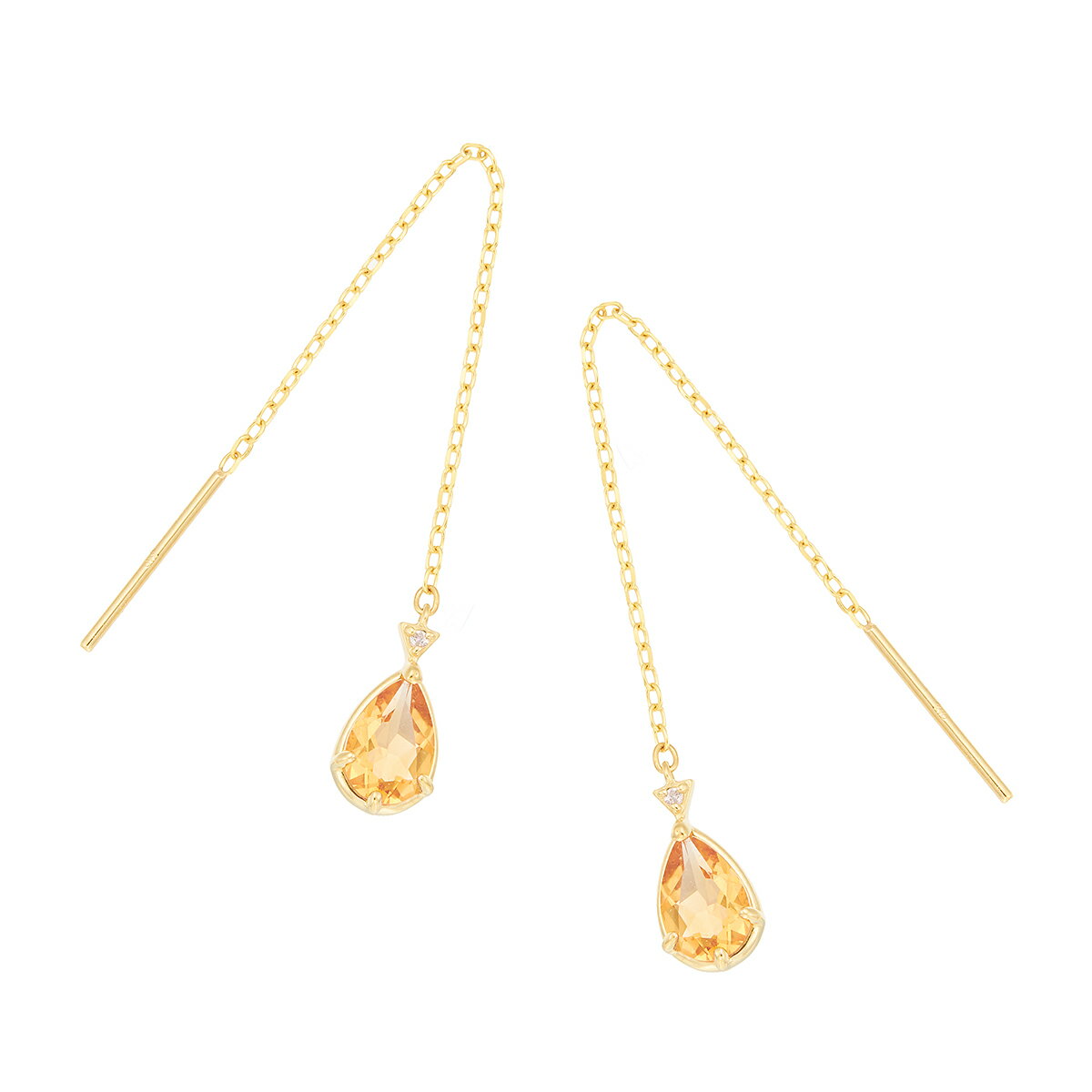 K10イエローゴールドシトリンピアスのサムネイル