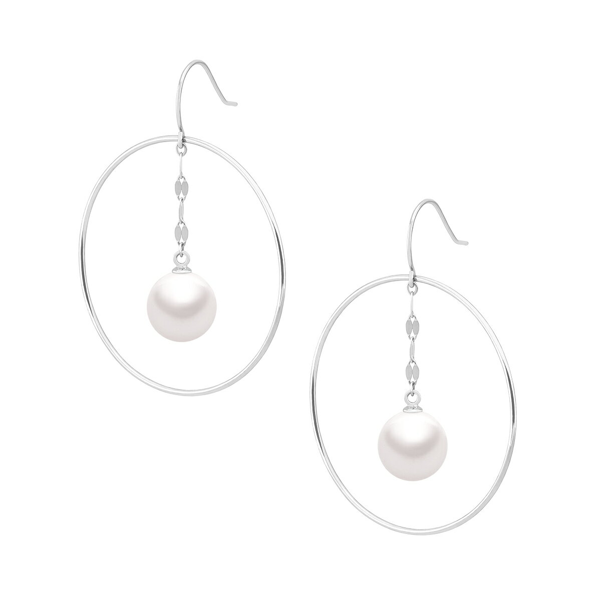 K10ホワイトゴールド淡水パールピアス（7.5mm）