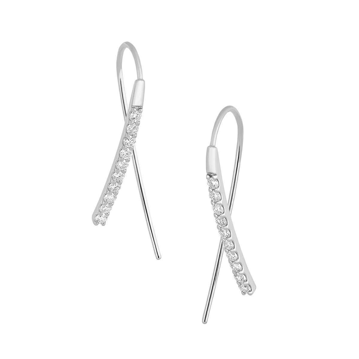 【SALE】 K18ホワイトゴールドダイヤモンドピアスのサムネイル