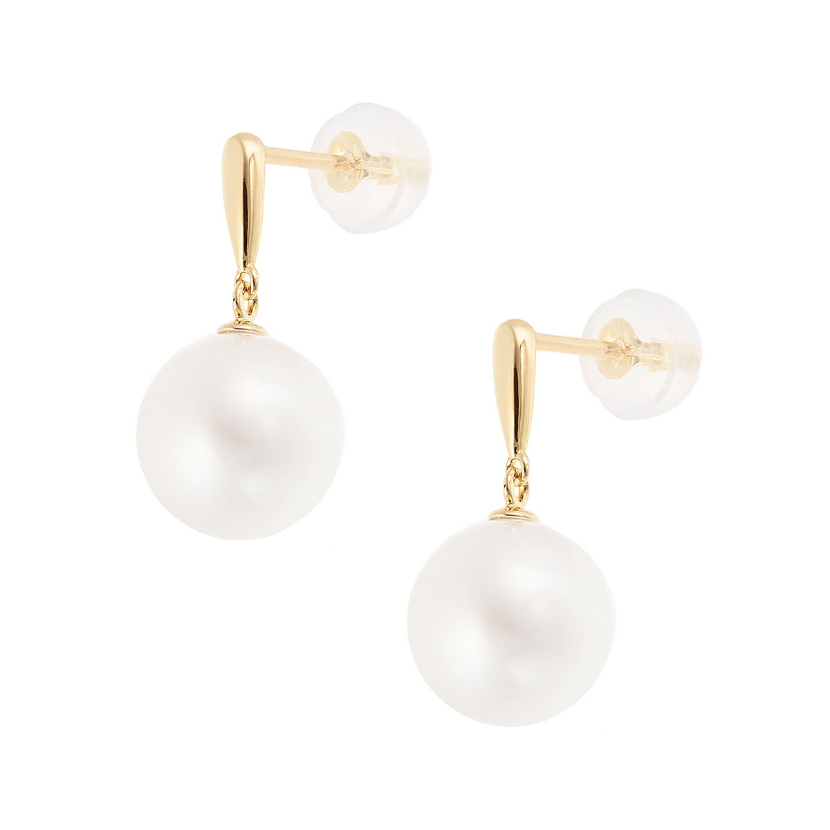 K18イエローゴールドアコヤ真珠ピアス（8mm）