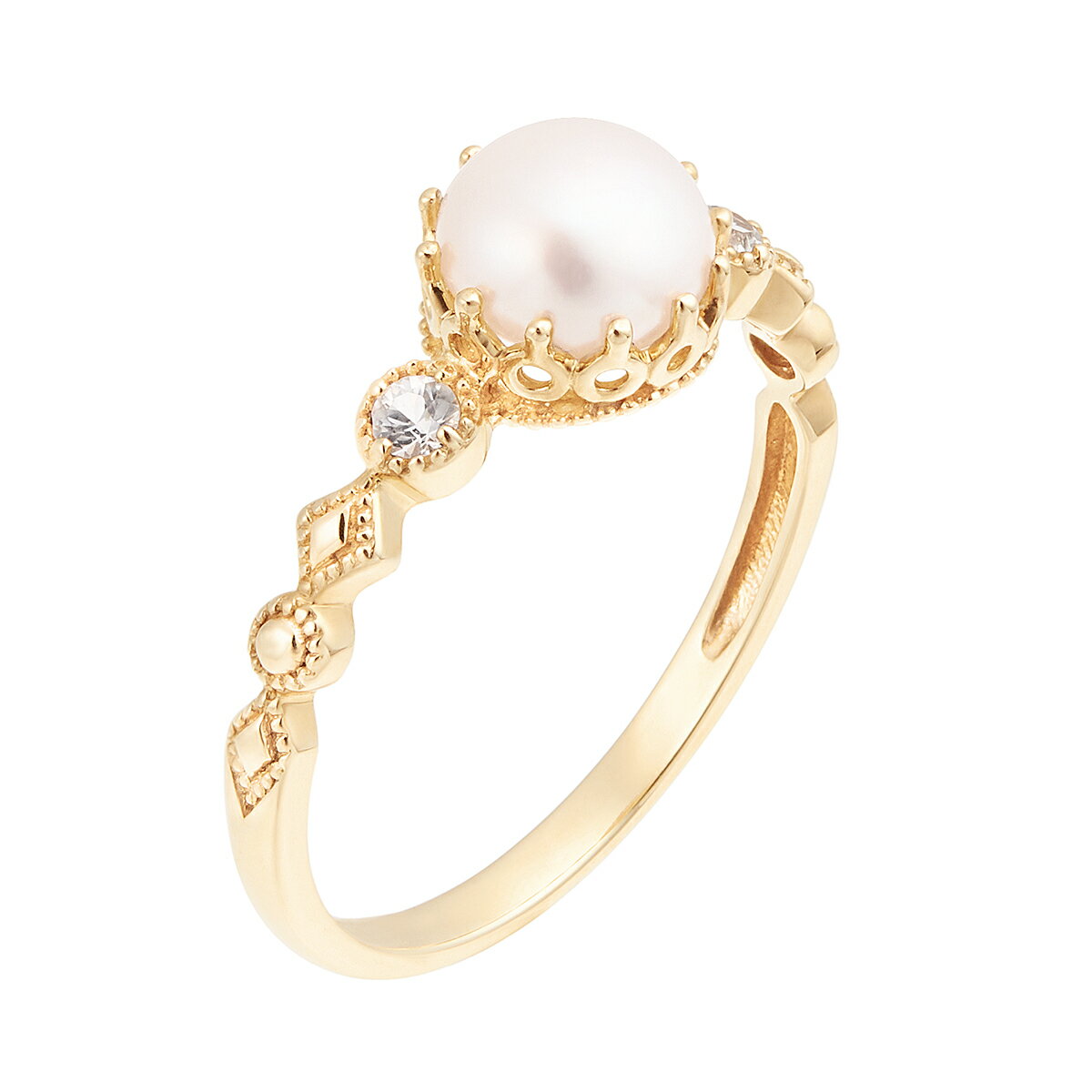 20％ポイントバック 〜01/30(金)9：59まで【DEAL】 K10イエローゴールド淡水パールリング（6mm）