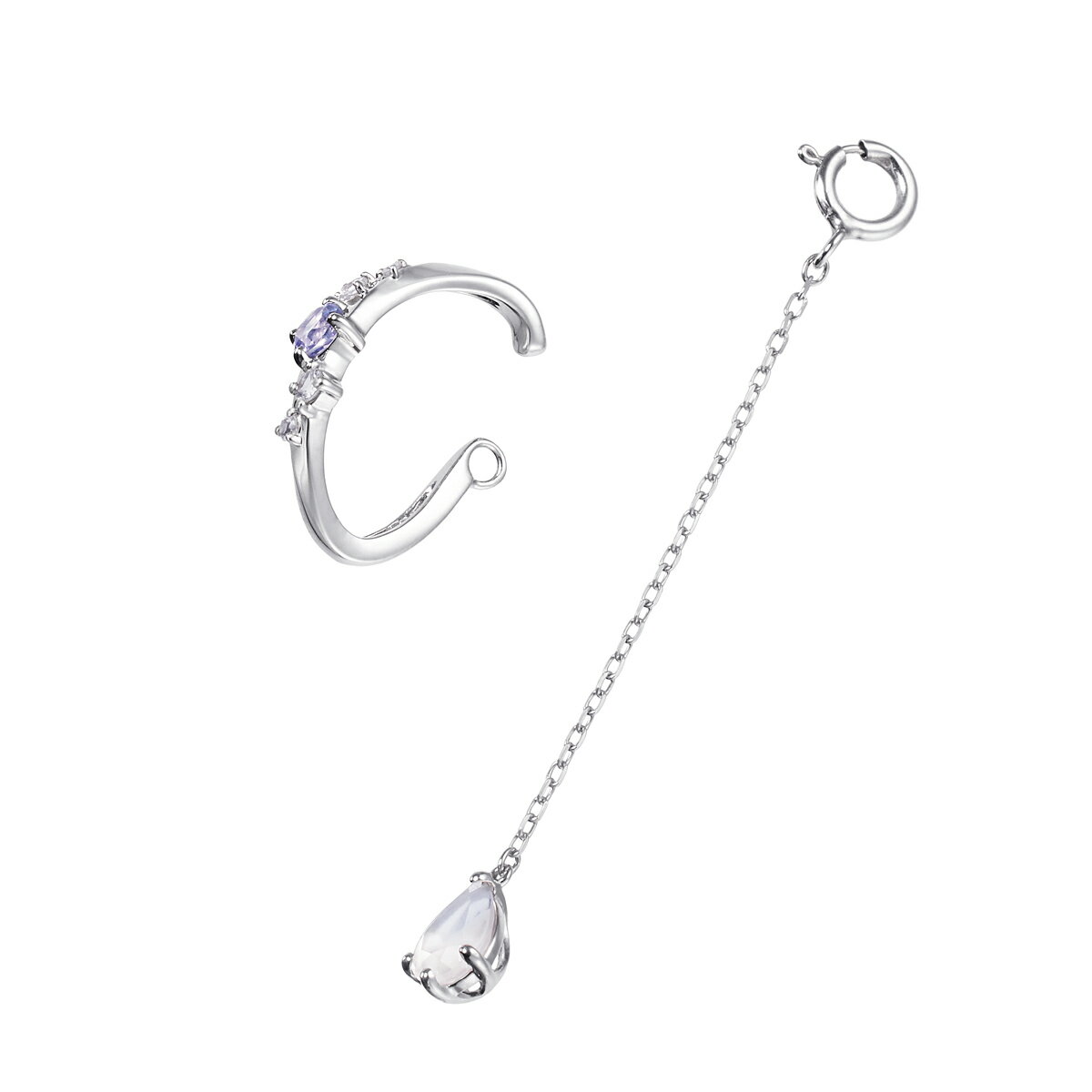 【SALE】 K10ホワイトゴールドタンザナイトイヤーカフ（片側）