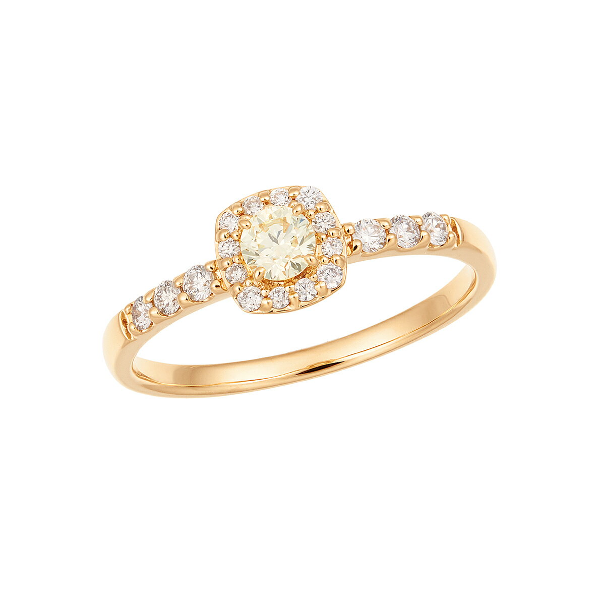 K18イエローゴールド鑑定書付ダイヤモンドリング（0.15カラット）のサムネイル