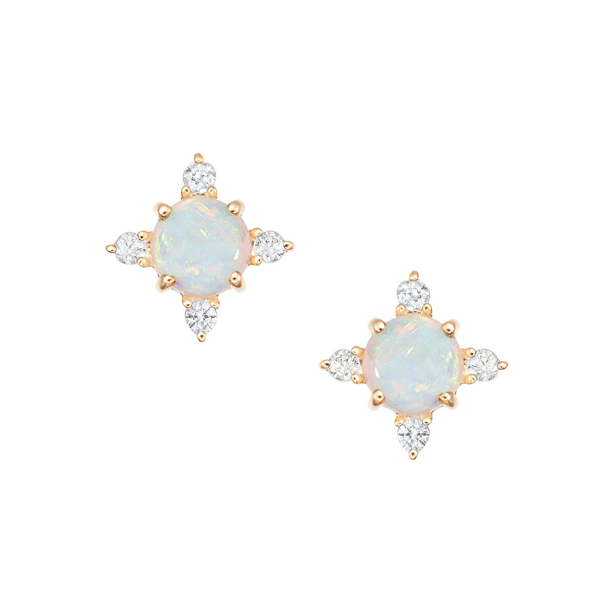 ジュエリーツツミ マルチストーン K18ピアス パール オパール