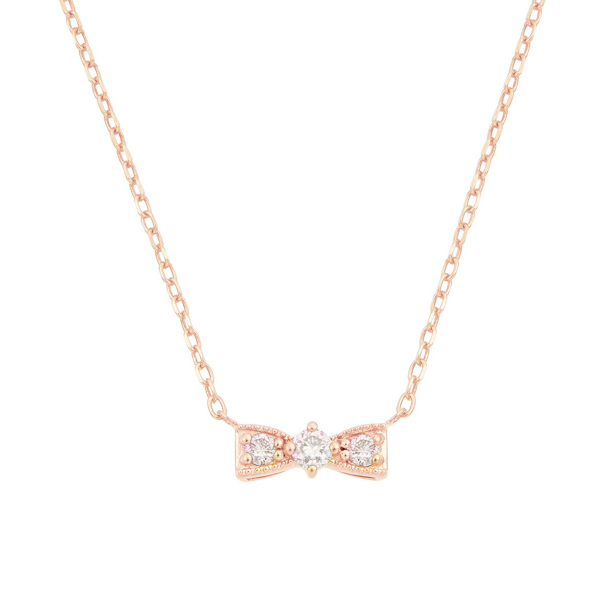 20％ポイントバック 〜10/11(金)9：59まで【DEAL】 K10ピンクゴールドダイヤモンドネックレスのサムネイル