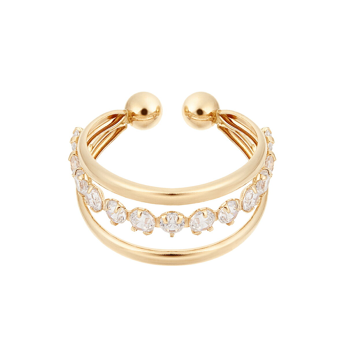 【SALE】 K10イエローゴールドキュービックイヤーカフ（片側）