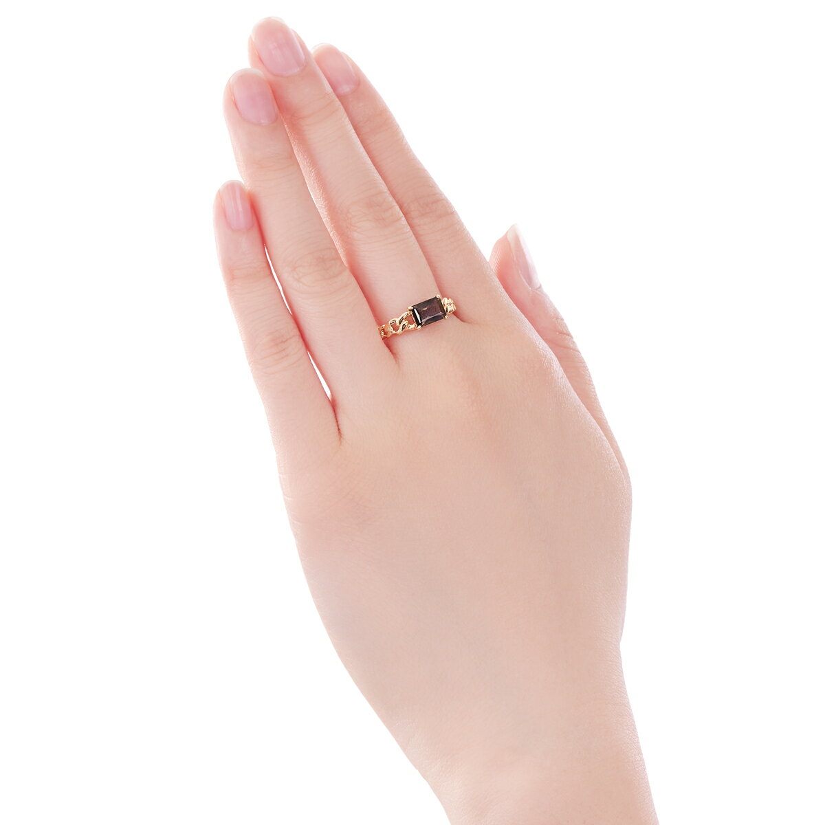 K18イエローゴールドスモーキークォーツリング